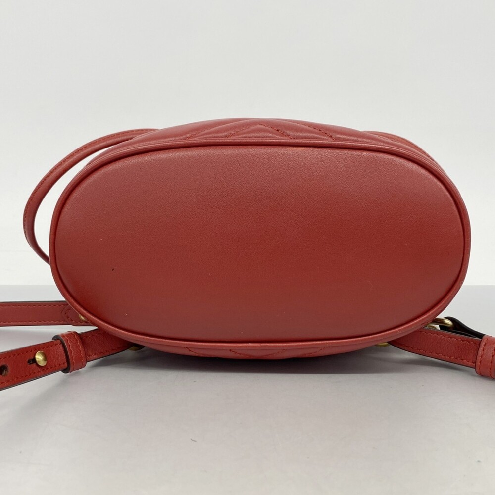 GUCCI Authentic Red Leather GG Marmont Backpack - Picture 3 of 12